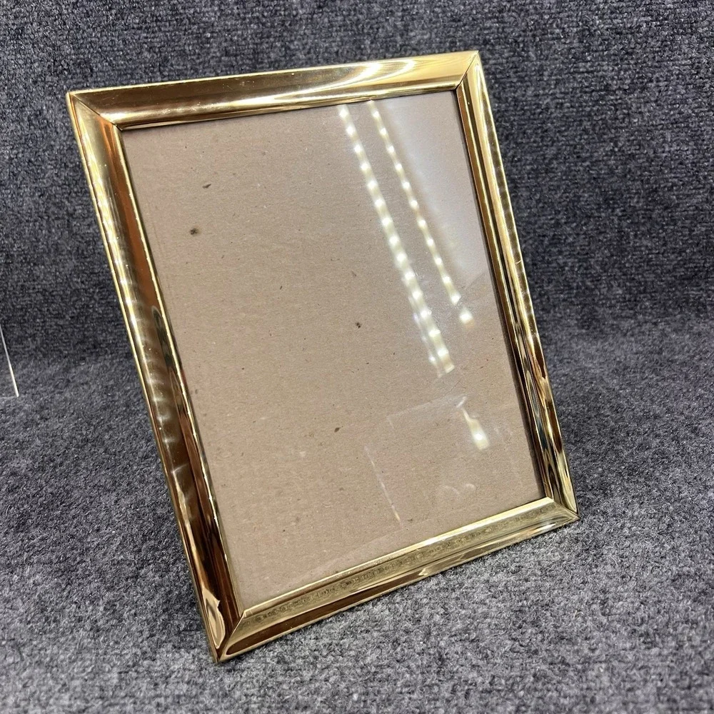 Vintage Brass Picture Frame 8 x 10 Freestanding or Hanging Made in Korea